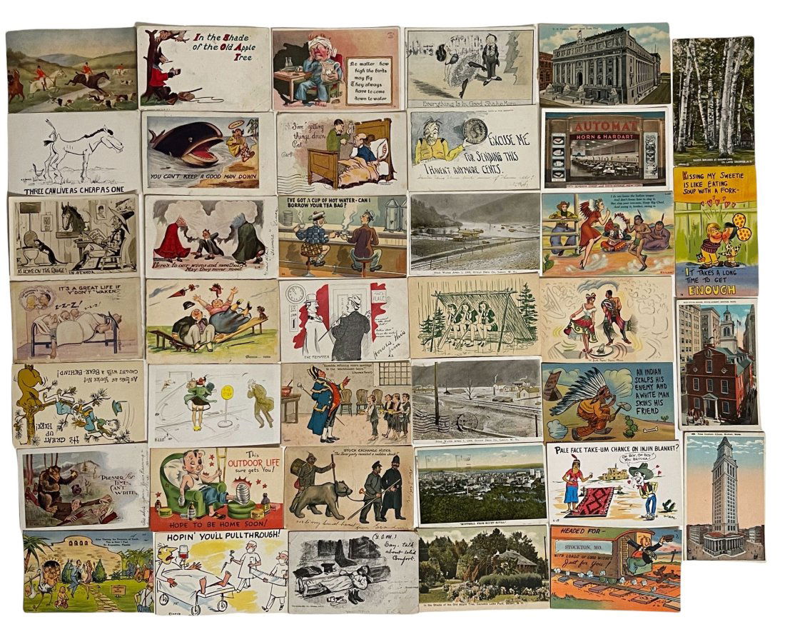 Large Lot of 39 Early Postcards. (1 of 2)