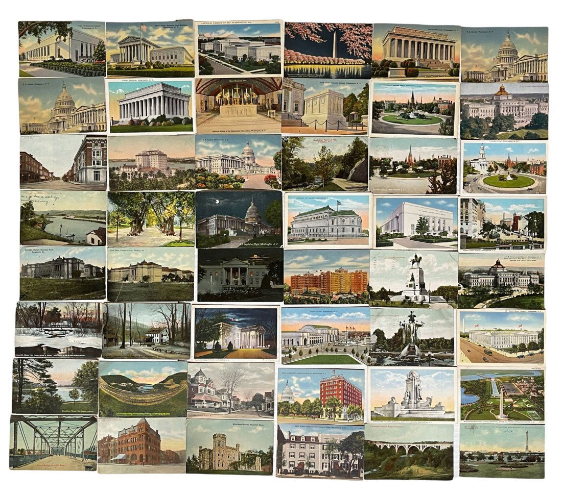 Large Lot of 48 Early Geographical Postcards. (1 of 2)