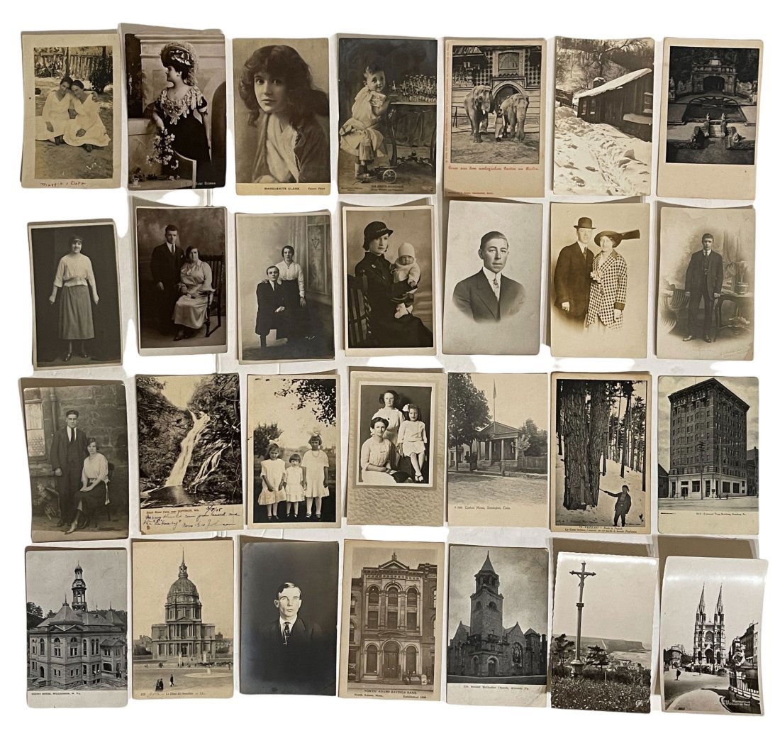 Group of 28 Early Monochromatic Postcards. (1 of 2)