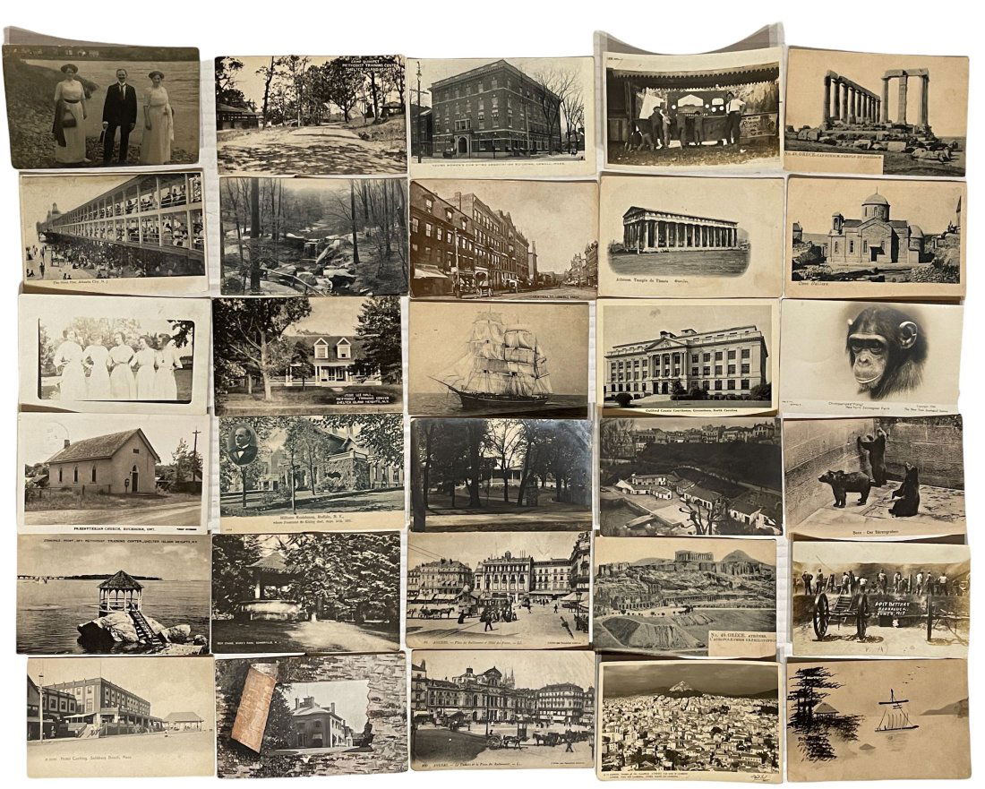 Group of 30 Early Monochromatic Postcards. (1 of 2)