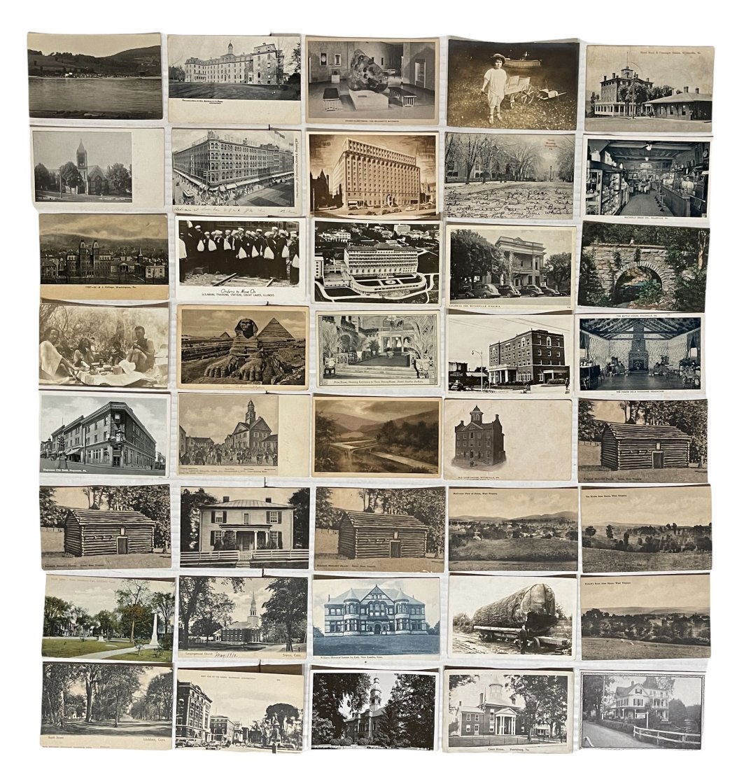 Group of 40 Early Monochromatic Postcards. (1 of 2)