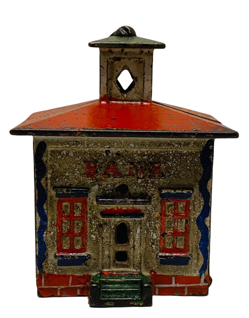 Patriotic Medium Cupola Still Bank by J. & E. Stevens (1 of 3)