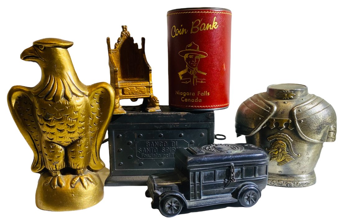 Group Lot of Six Still Banks (1 of 1)