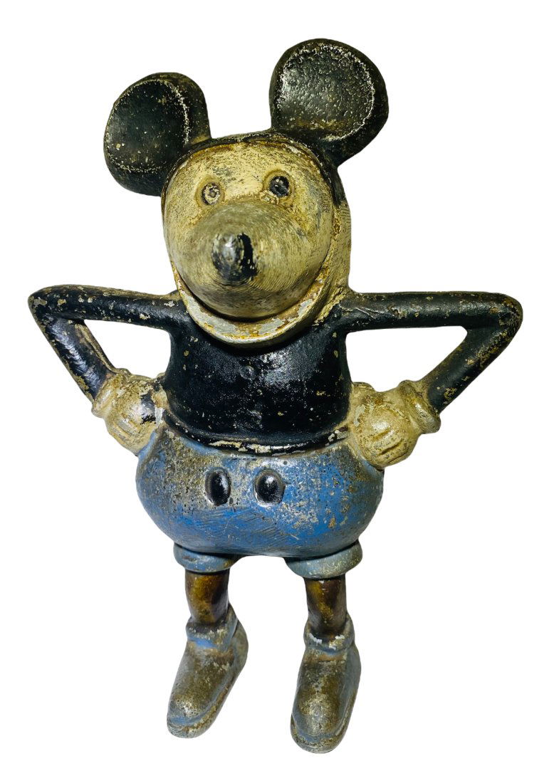 Rare French Aluminum Mickey Mouse Still Bank (1 of 2)