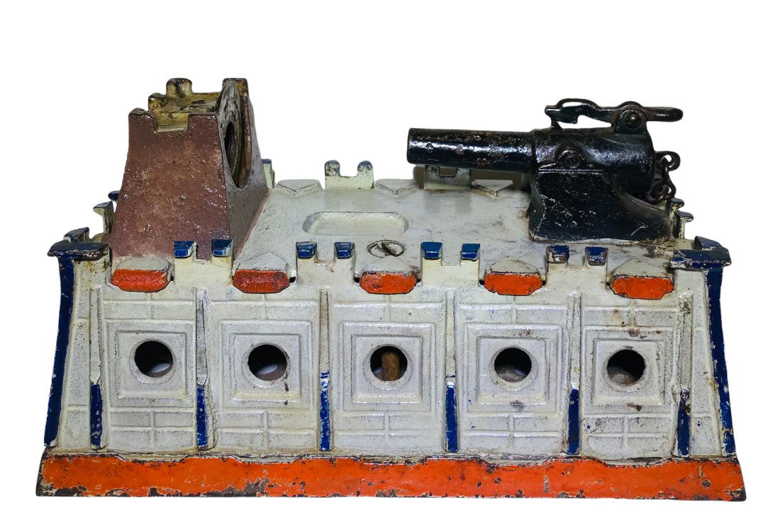 RARE Hold the Fort Mechanical Bank (Five Hole Version) (1 of 3)