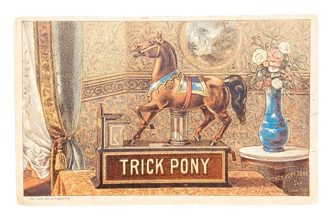 Trick Pony Mechanical Bank Trade Card (1 of 2)