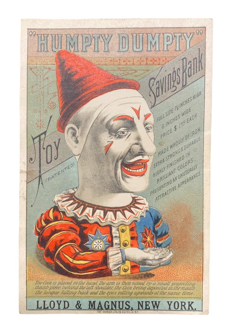 Humpty Dumpty Toy Savings Bank Trade Card (1 of 2)
