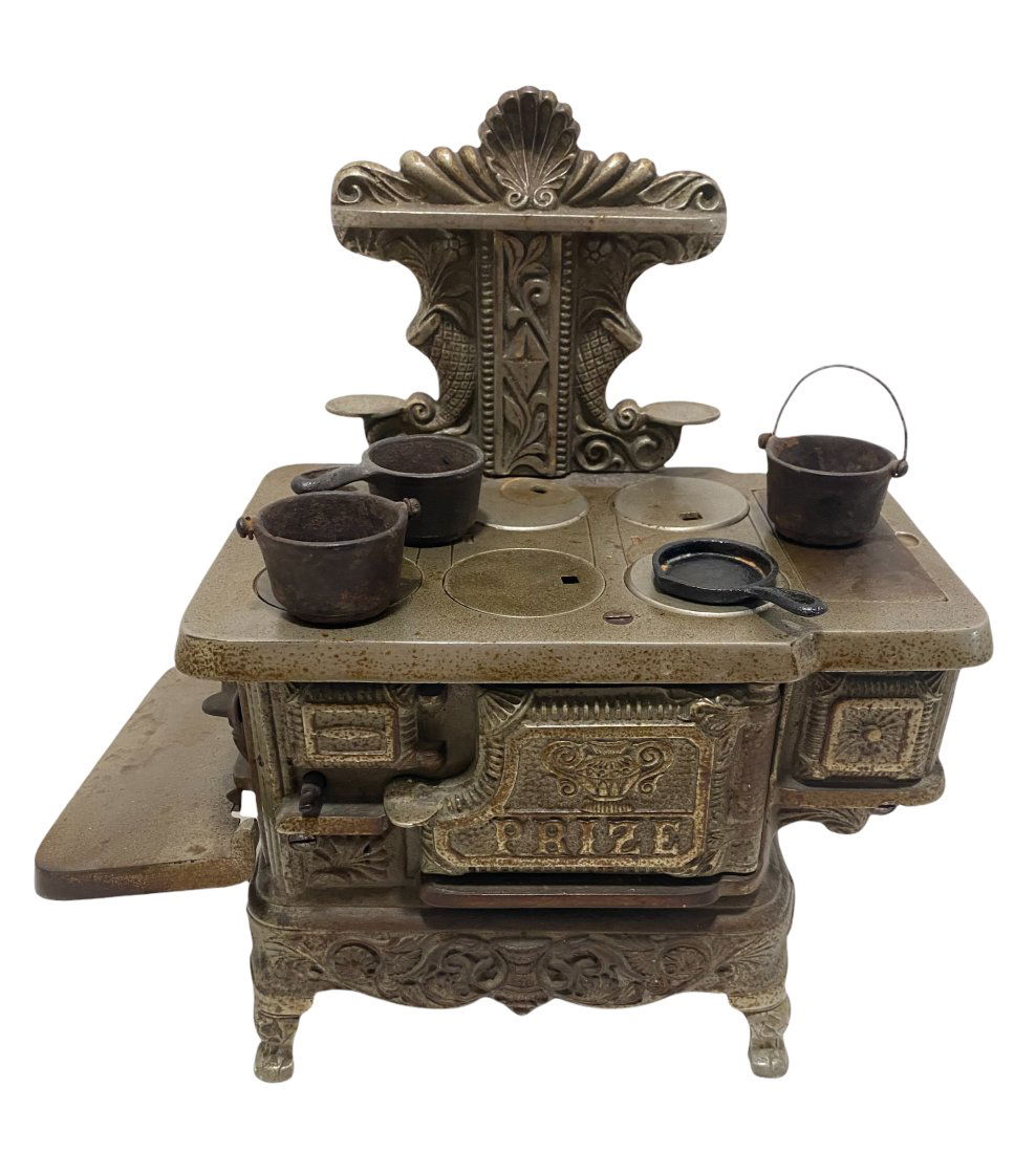 Nickel Plated "PRIZE" Cast Iron Toy Stove (1 of 3)