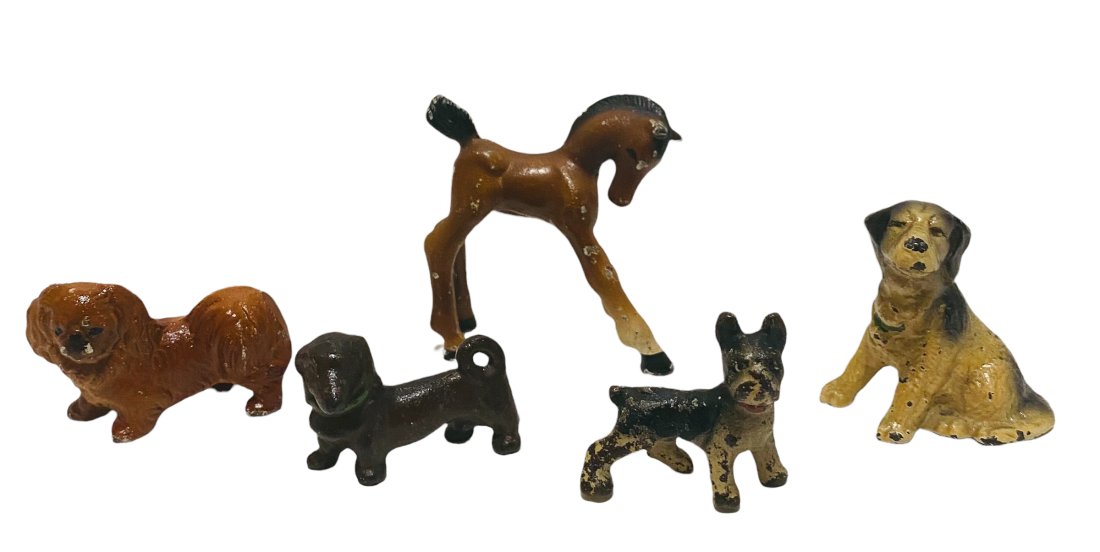 Four Small Cast Iron Dogs by Hubley (1 of 1)