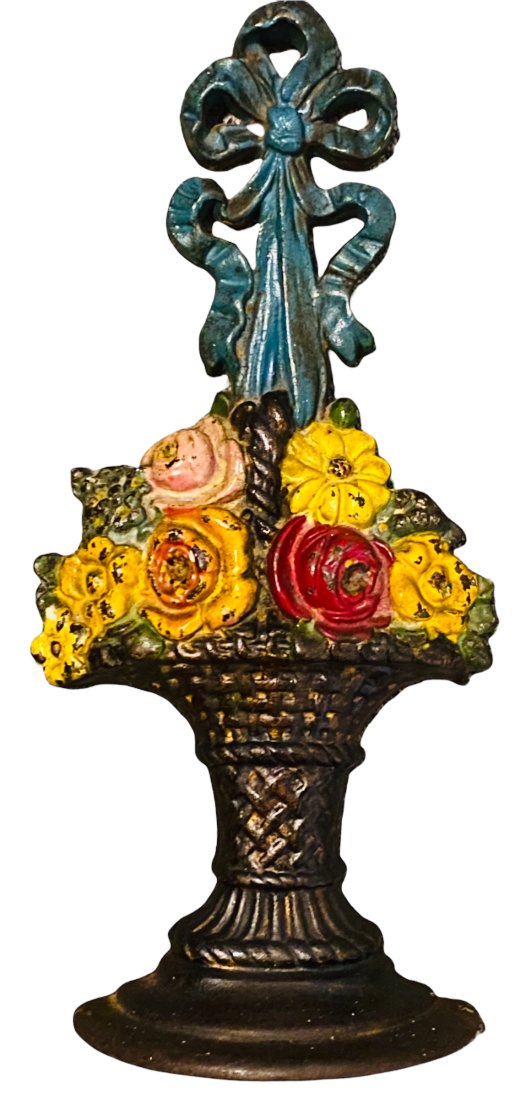 Flower Basket Door Stop w/ Ribbon Top by Albany Foundry (1 of 2)