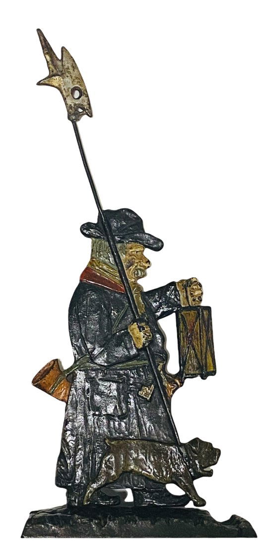 Cast Iron Yeoman with a Bull Dog, his Bugle and a Lamp (1 of 2)