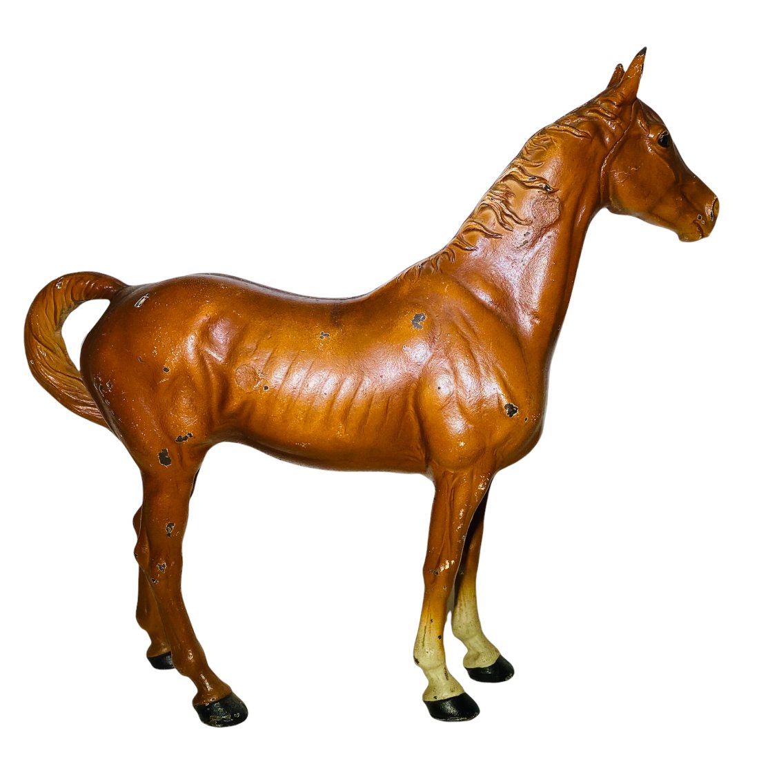 Impressive Cast Iron Thoroughbred Door Stop: Impressive Cast Iron Trhoroughbred Door Stop made by Hubley - 1930's - 12" Long x 10 1/2" Tall