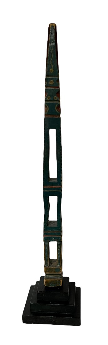 Carved & Painted Scandinavian Openwork Pole (1 of 4)
