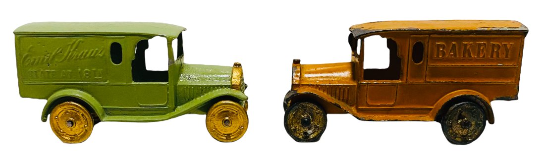 Tootsietoy "BAKERY" Panel Delivery Truck - 1920's: Tootsietoy "BAKERY" Panel Delivery Truck (3") - Late 1920's + PAC Replica Tootsietoy "Emil Kraus" Truck (3")