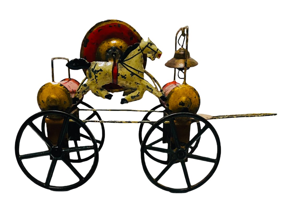 "LION" Hose Reel Early American Tin Fire Toy - Unknown (1 of 2)