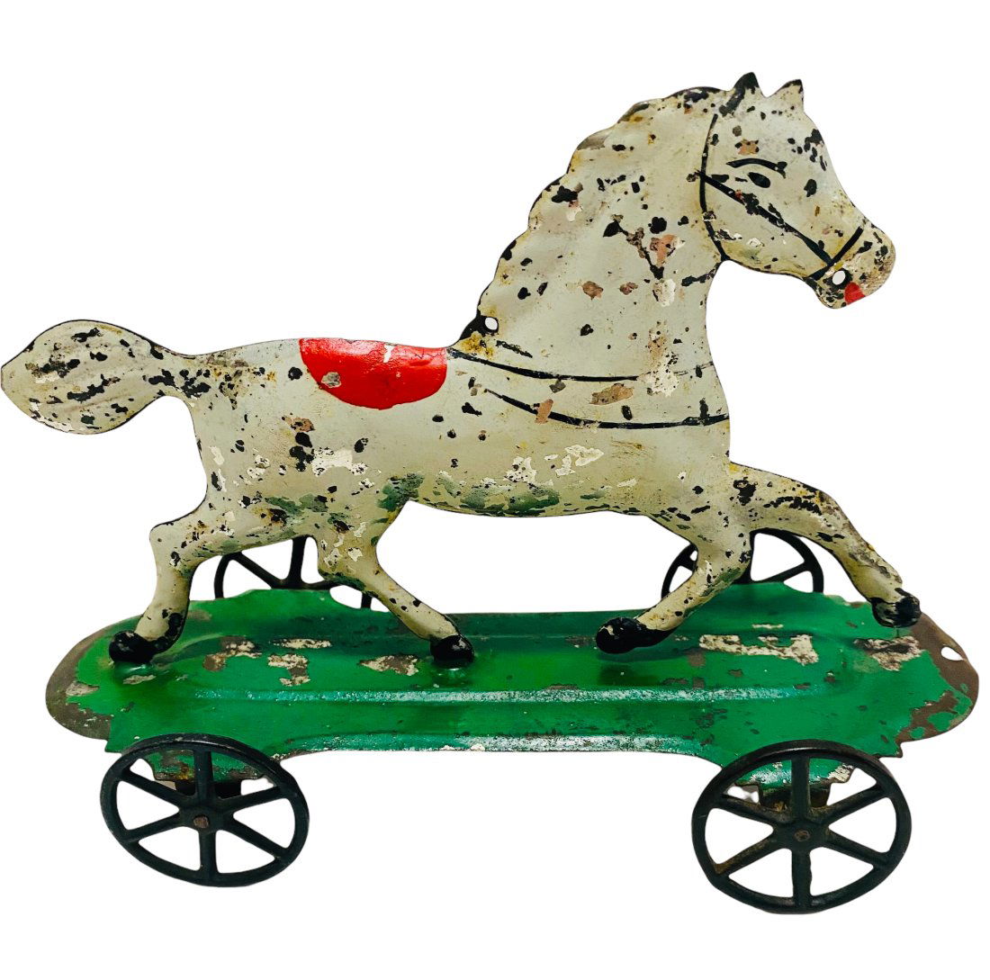 American Tin Horse Platform Toy - Ca. 1880's (1 of 2)