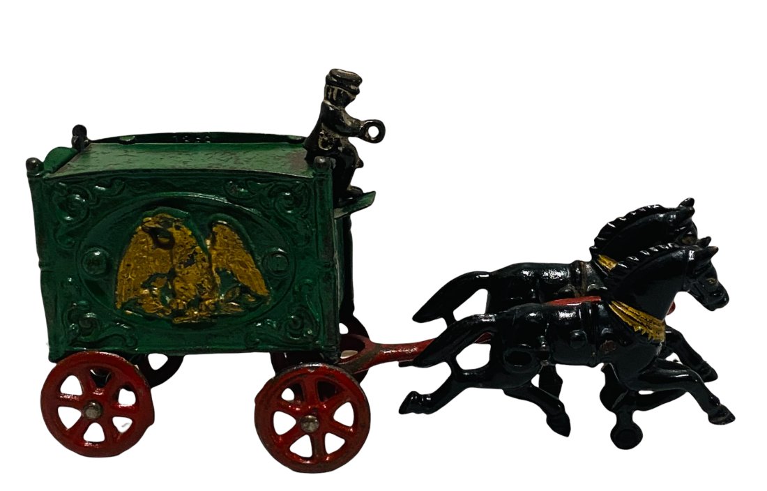 Scarce Miniature Cast Iron Royal Circus Eagle Wagon (1 of 2)