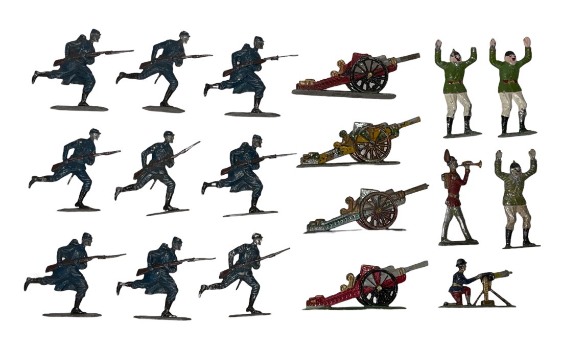 Group Lot of German Cast Lead Flat Military Figures (1 of 2)