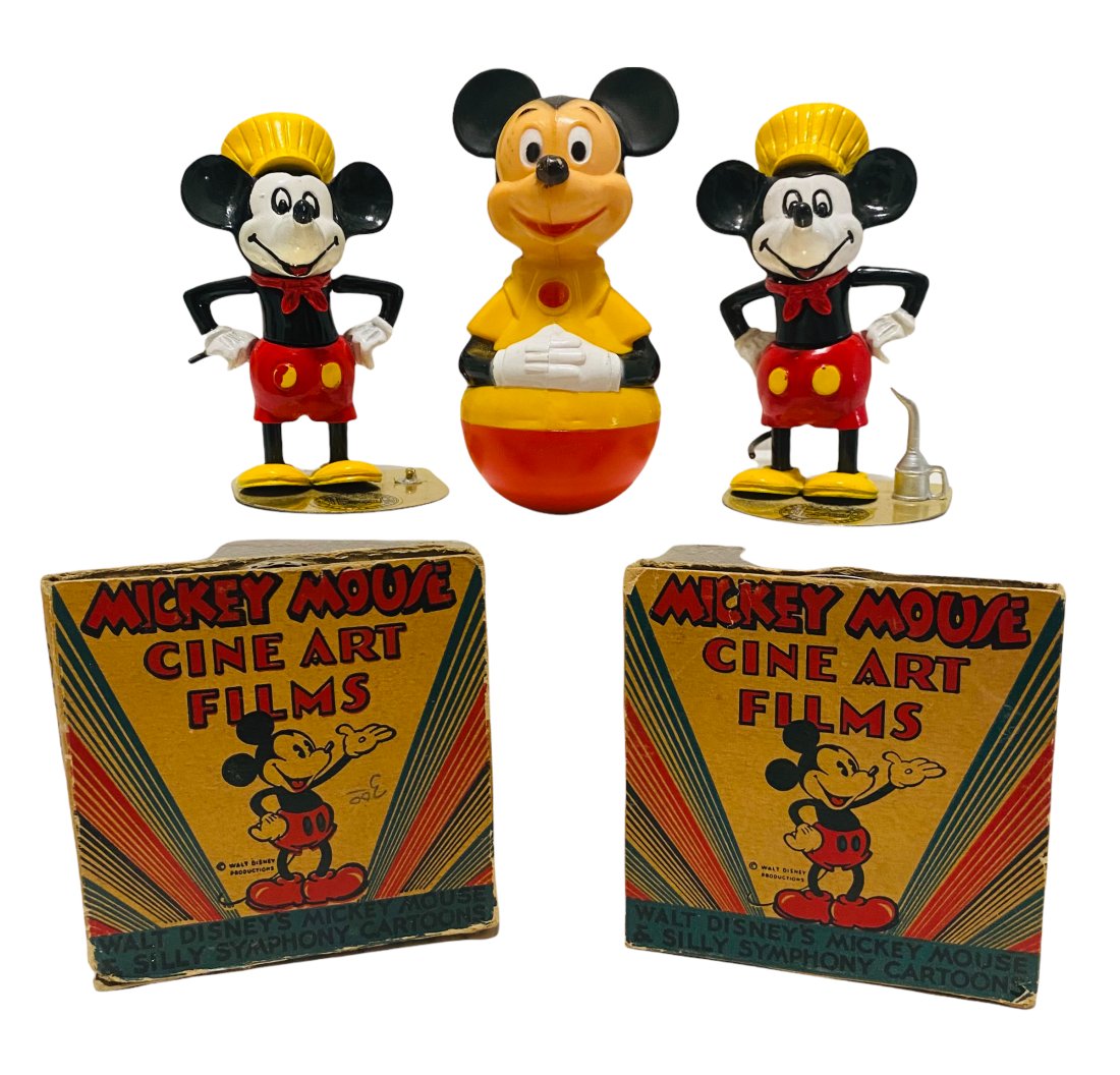Five Mickey Mouse Toy Items - 2 Films + 3 Figures (1 of 1)