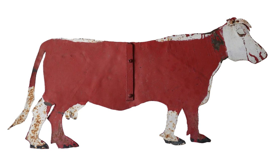Vintage Metal Cow Trade Sign - 35" Wide (1 of 3)