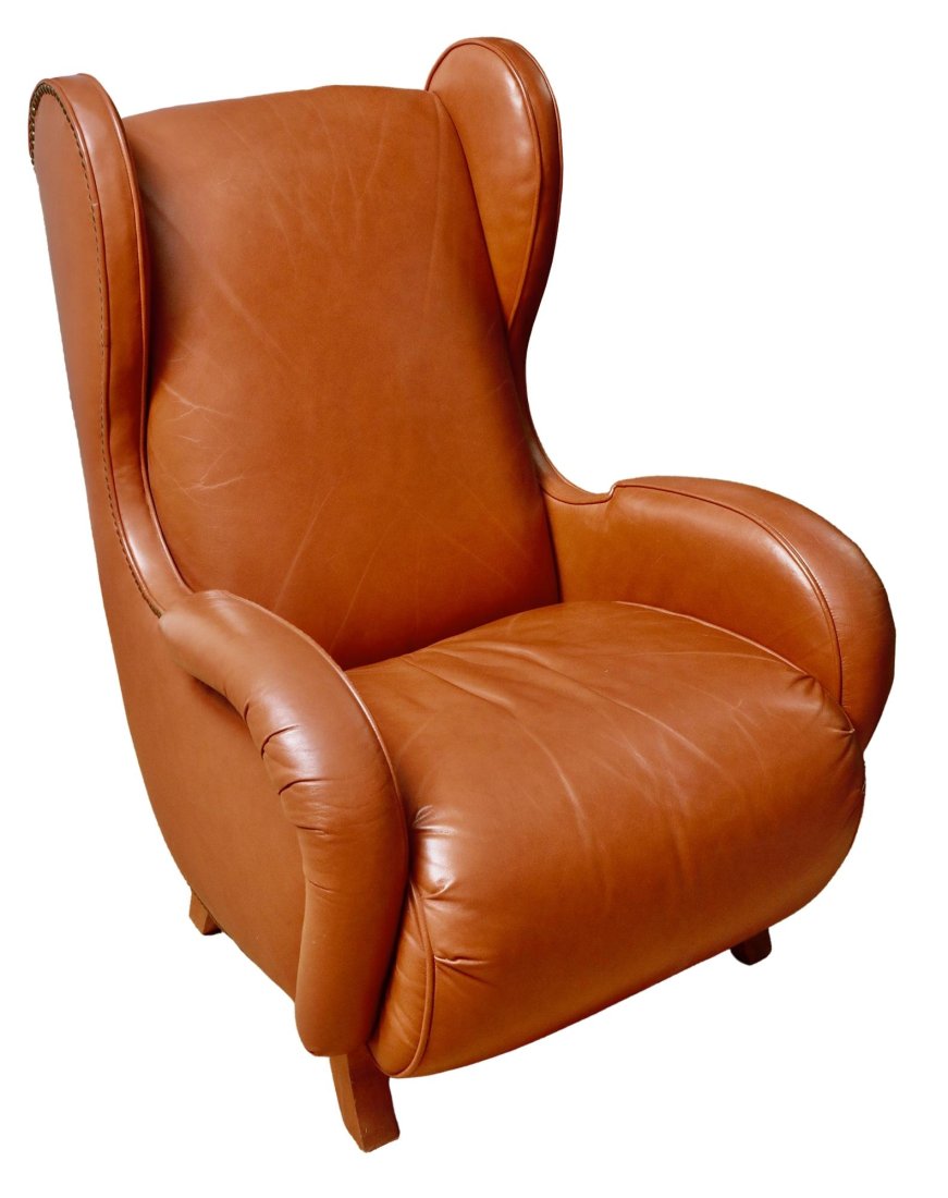 Alexander Julian French Art Deco Inspired Leather Club Chair (1 of 4)
