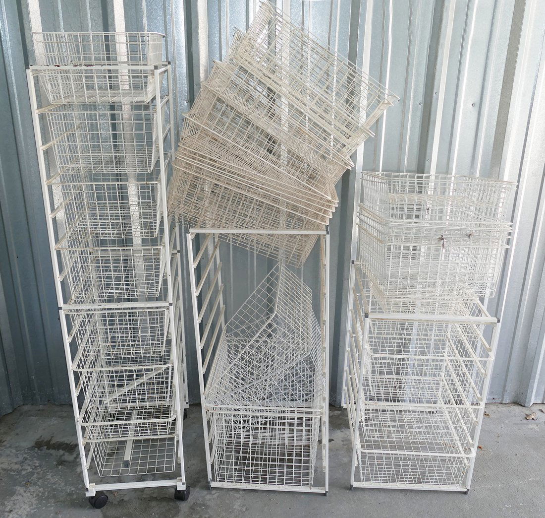 Large Lot Of Elfa White Storage Frames & Wire Baskets (1 of 5)