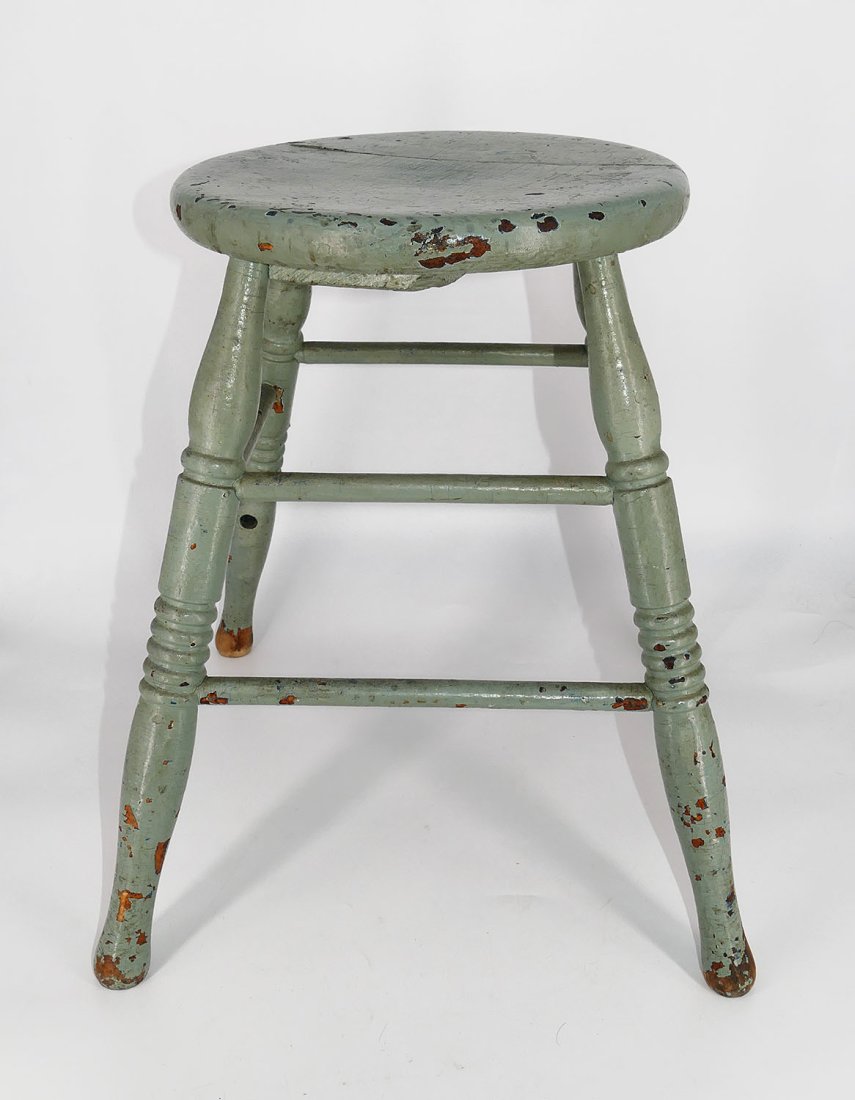 Antique Stretcher Base Stool (1 of 4)