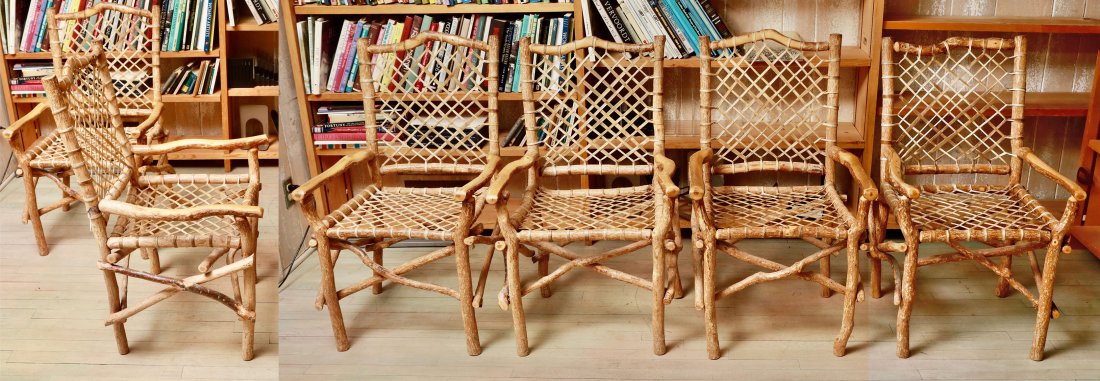 Set Of 6 Rustic Wood Log/Branch Armchairs (1 of 8)