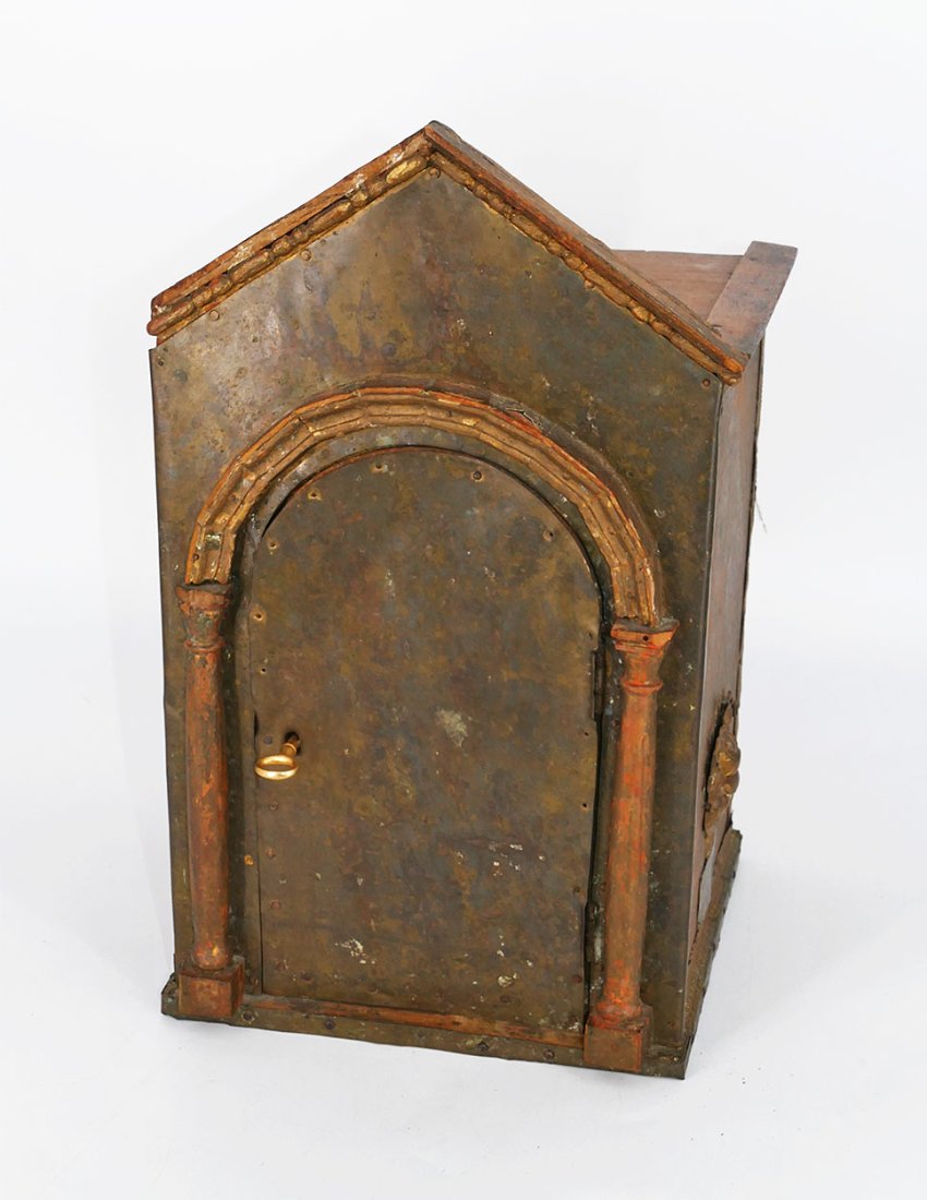 Vintage Tin & Wood Storage/Lock Box - House Design (1 of 8)