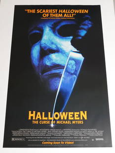 Original One-Sheet Movie/Video Poster - Halloween: The Curse Of Michael Myers (1995) - Paul Rudd: Original One-Sheet Movie/Video Poster - Halloween: The Curse Of Michael Myers (1995) - Paul Rudd. Never Displayed - In Excellent Condition. 26" x 40"Please view all photos to judge condition. Although