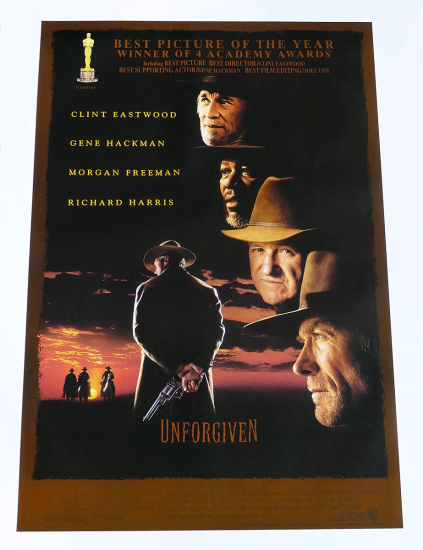 Original One-Sheet Movie Poster - Unforgiven (1992) - Clint Eastwood, Morgan Freeman, Gene Hackman (1 of 1)