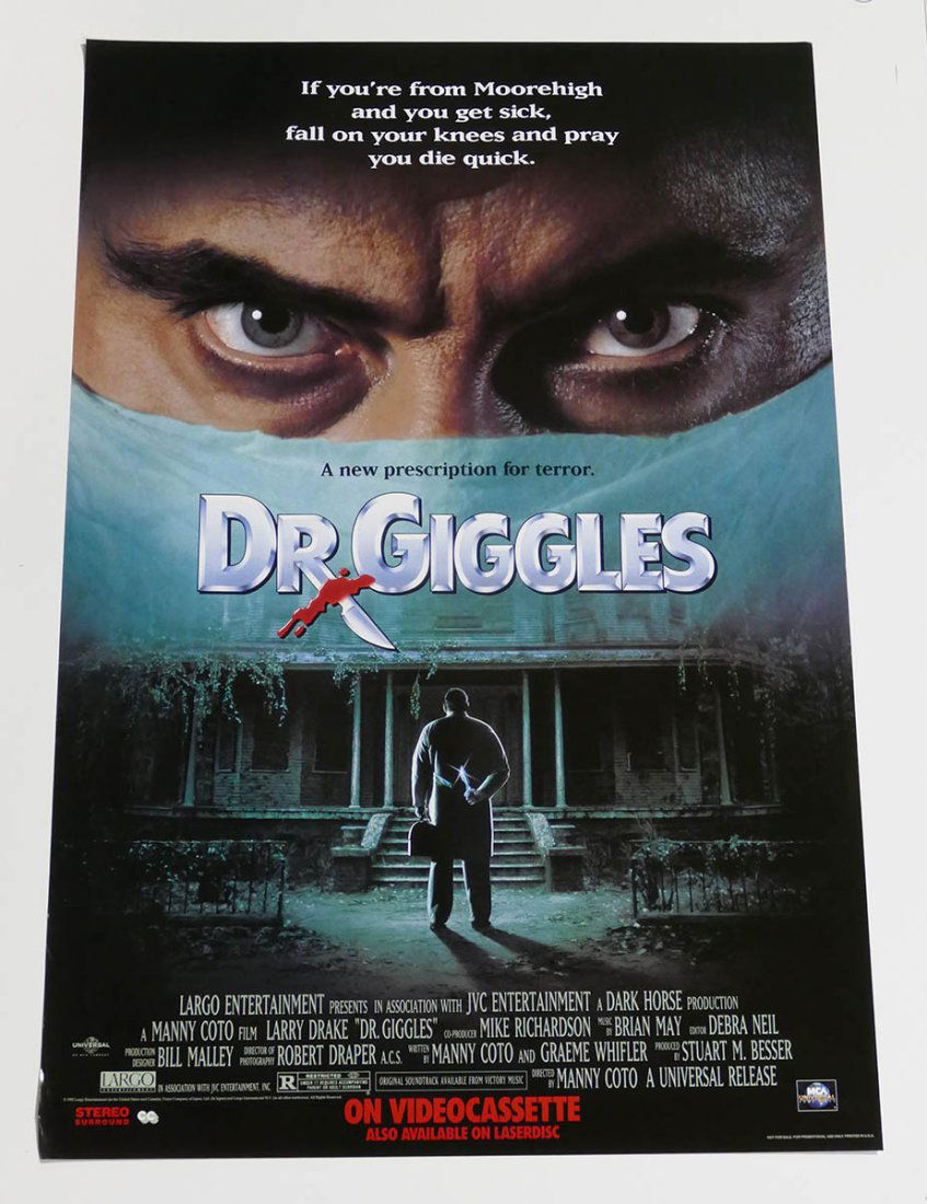 Original One-Sheet Movie/Video Poster - Dr. Giggles (1992) - Horror (1 of 1)