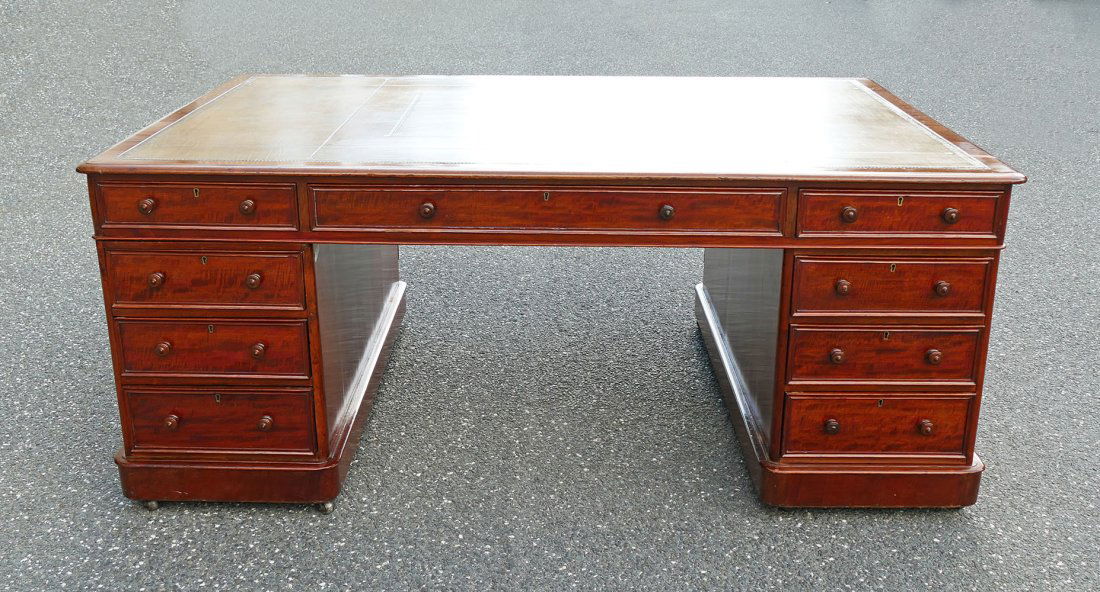 Antique Victorian Mahogany Partners Desk (1 of 6)