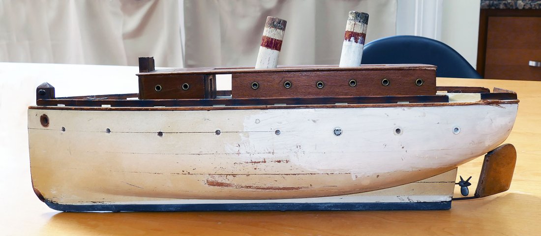 Vintage Folk Art Carved Wood Model Of A Steamship (1 of 7)
