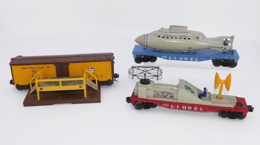 Lionel 3540 3672 3830 (Bosco Car, Car W/ Submarine, Radar Scanning Scope) - In Orignal Boxes (1 of 7)