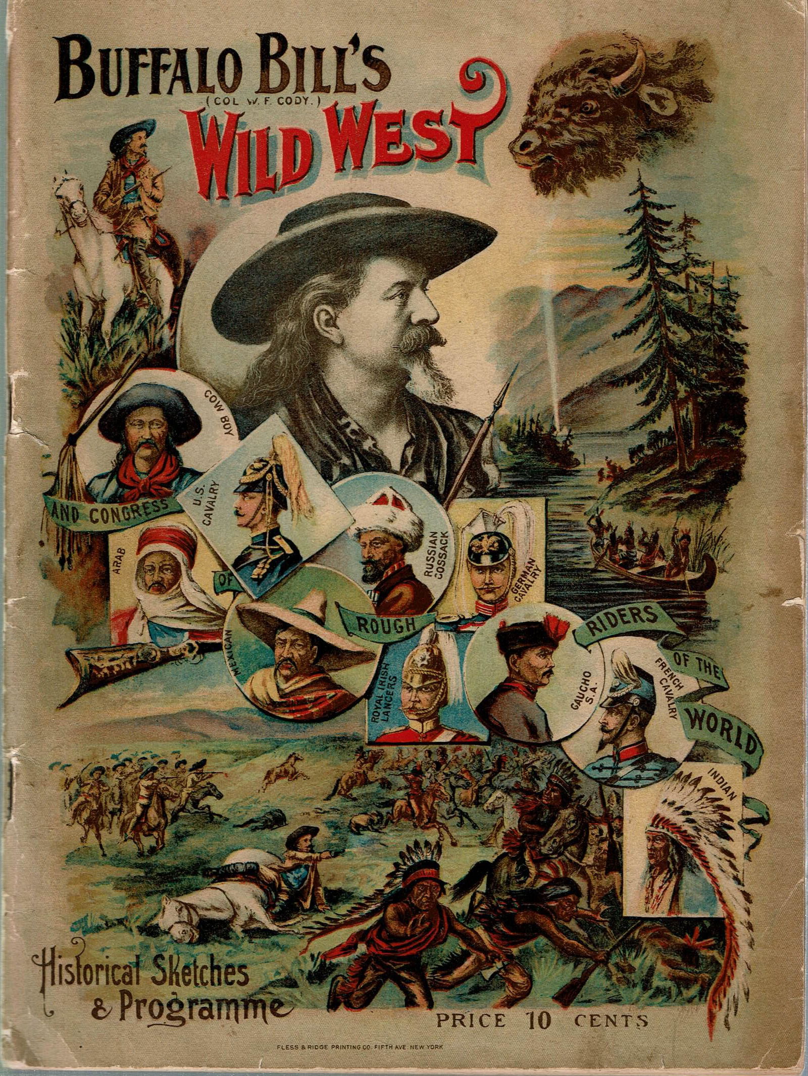 (Western Americana) BUFFALO BILL'S WILD WEST 1895 NY program (1 of 7)