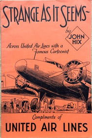 Aviation Comic STRANGE AS IT SEEMS Hix UNITED AIR LINES 1934