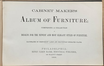 Design CABINET MAKER'S ALBUM OF FURNITURE Baird 1868