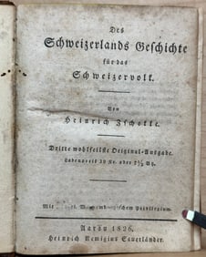 History Switzerland SCHWEIZERLANDS GECHICHTE Zschokke 1826