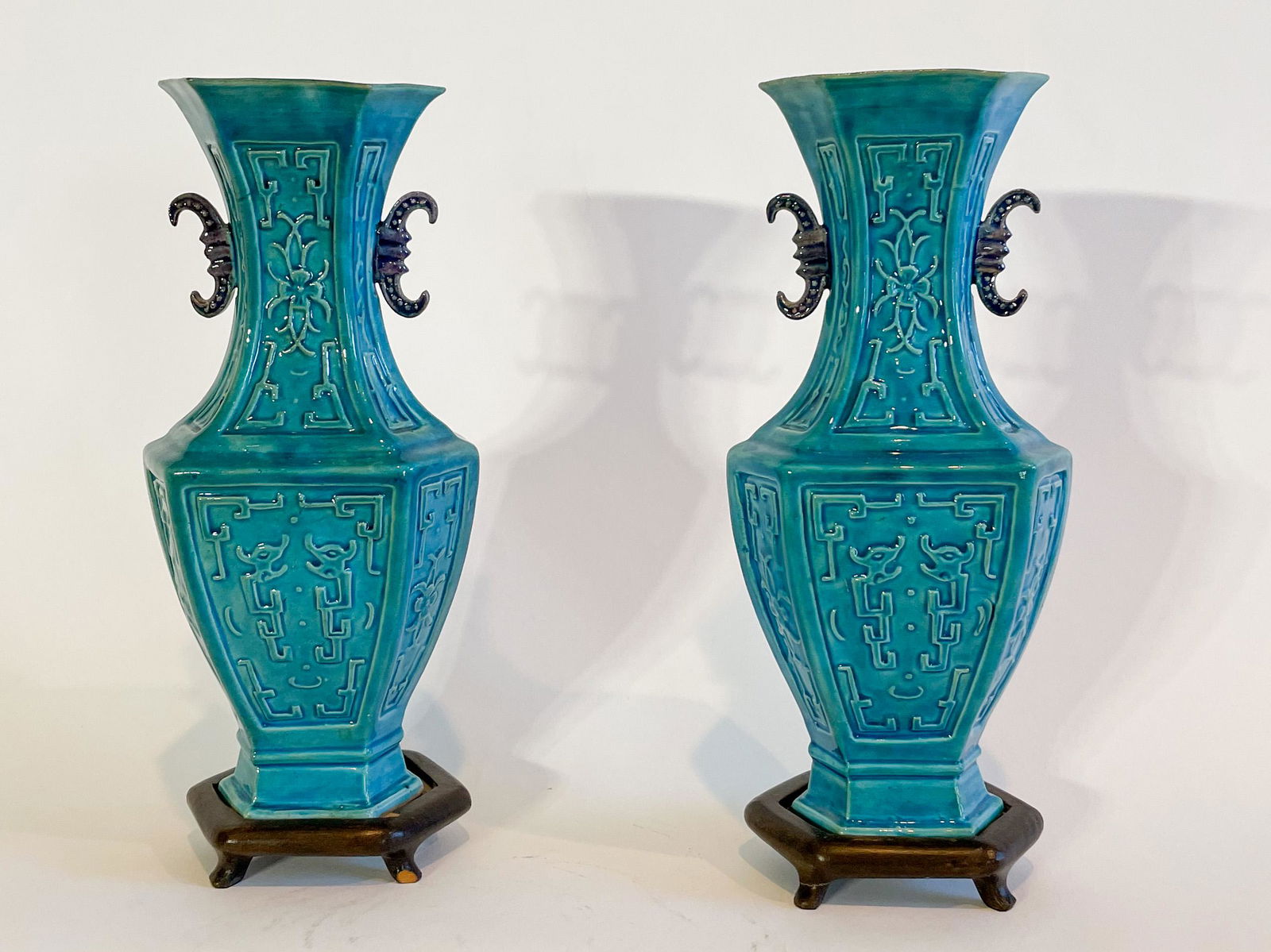 A Pair of 19th Century Chinese Turquoise Vases (1 of 7)