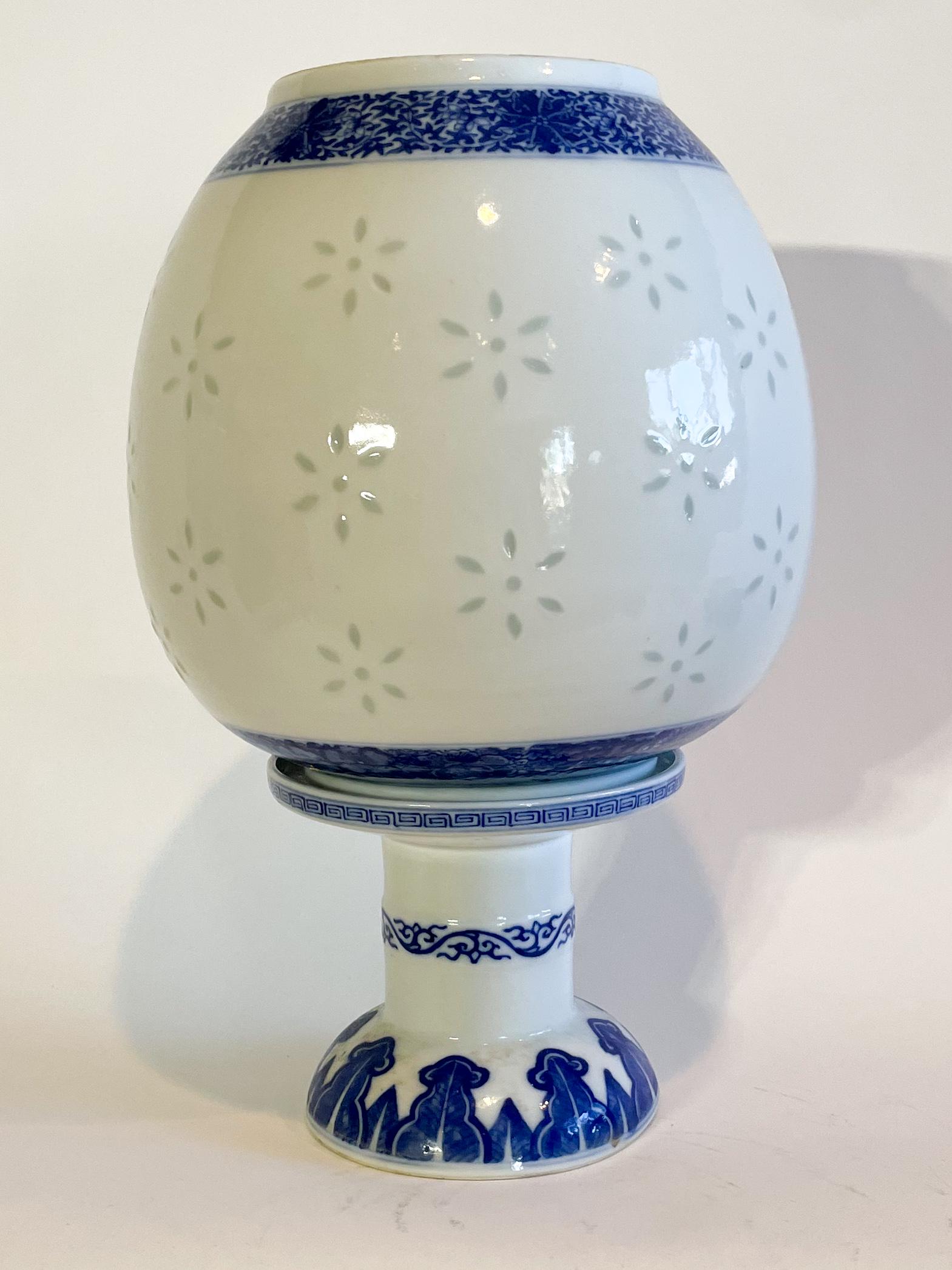 A Chinese Blue and White Porcelain Lamp (1 of 4)