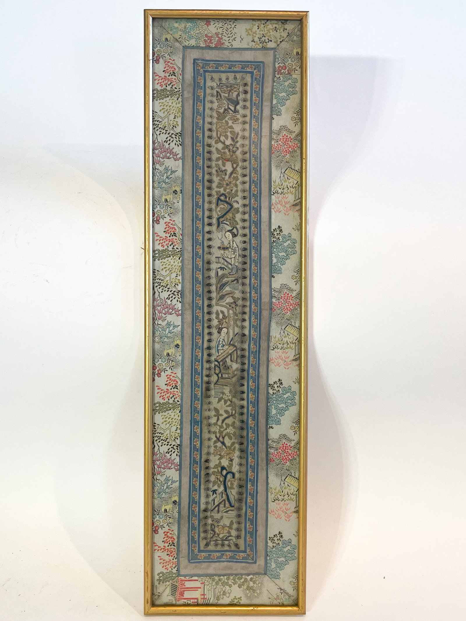 A Chinese Embroidery of a Garden Scene.: A Chinese Embroidery of a Garden Scene. From the Annette Martin Collection. Exhibited at the Chinese Culture Foundation of San Francisco February 8th - March 8th 1975. Exhibit documentation available 