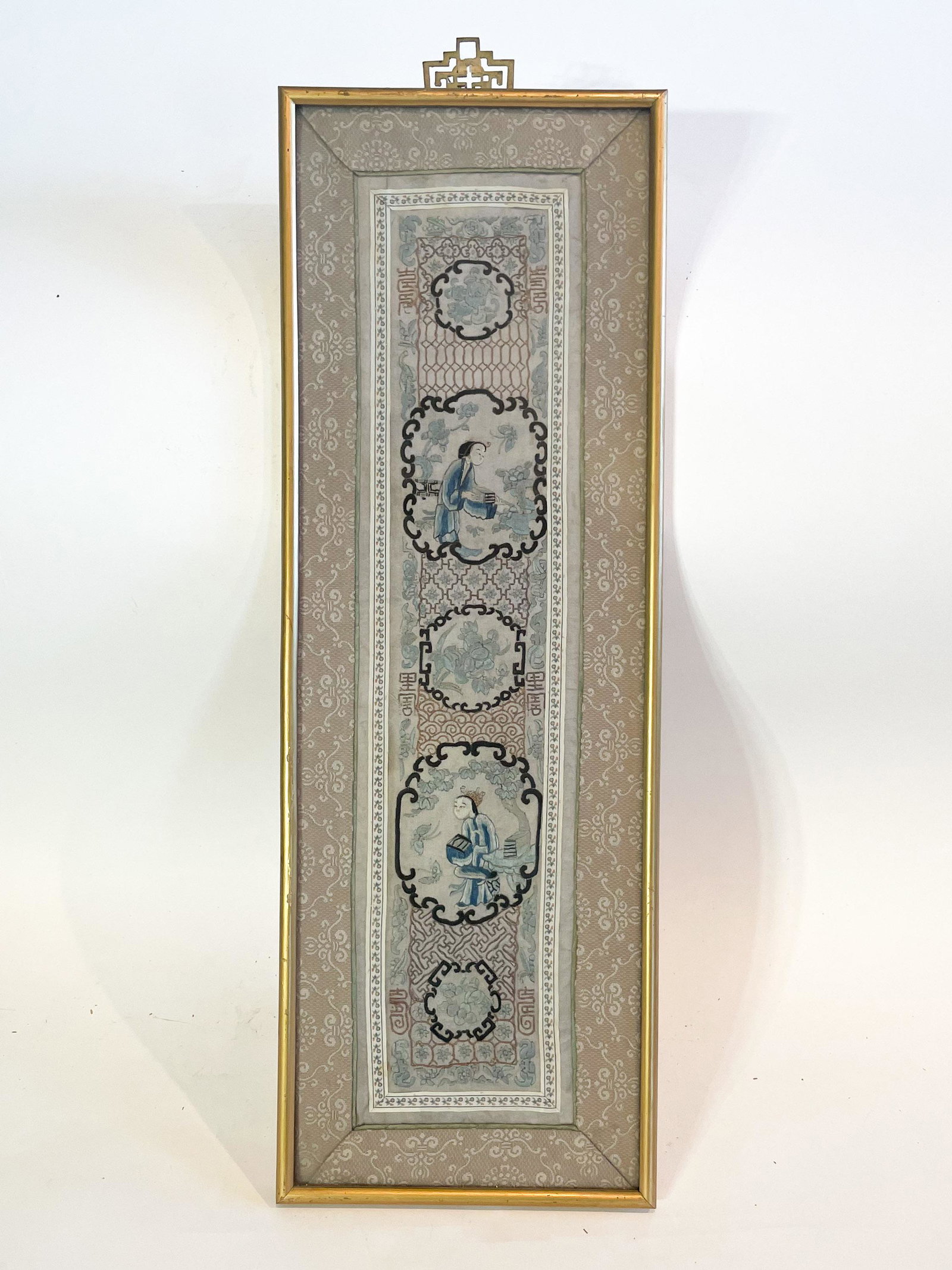 A Chinese Embroidery of Garden Scenes: A Chinese Embroidery of Garden Scenes. From the Annette Martin Collection. Exhibited at the Chinese Culture Foundation of San Francisco February 8th - March 8th 1975. Exhibit documentation available u