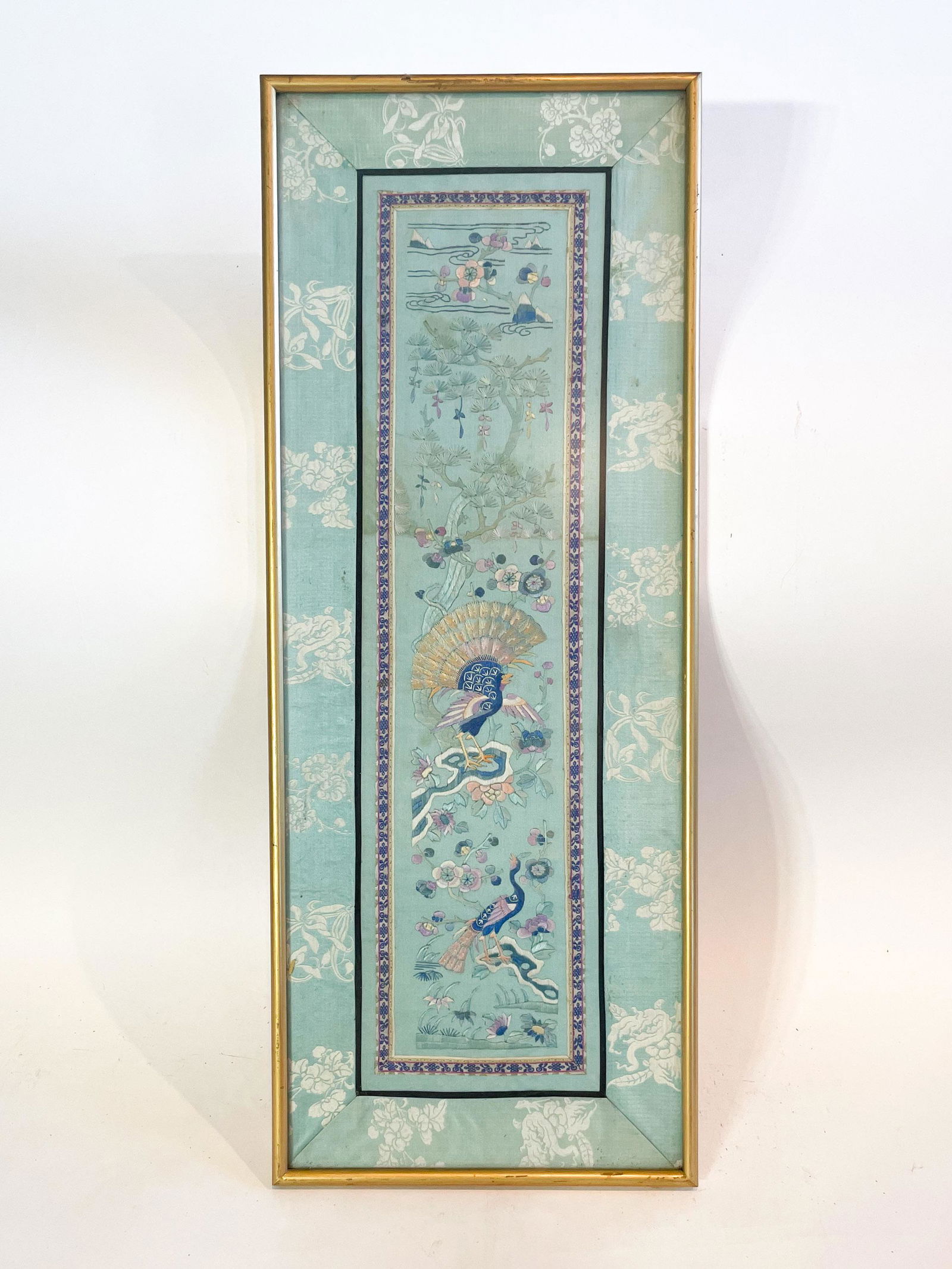 A Chinese Textile Embroidery of Peacocks (1 of 2)