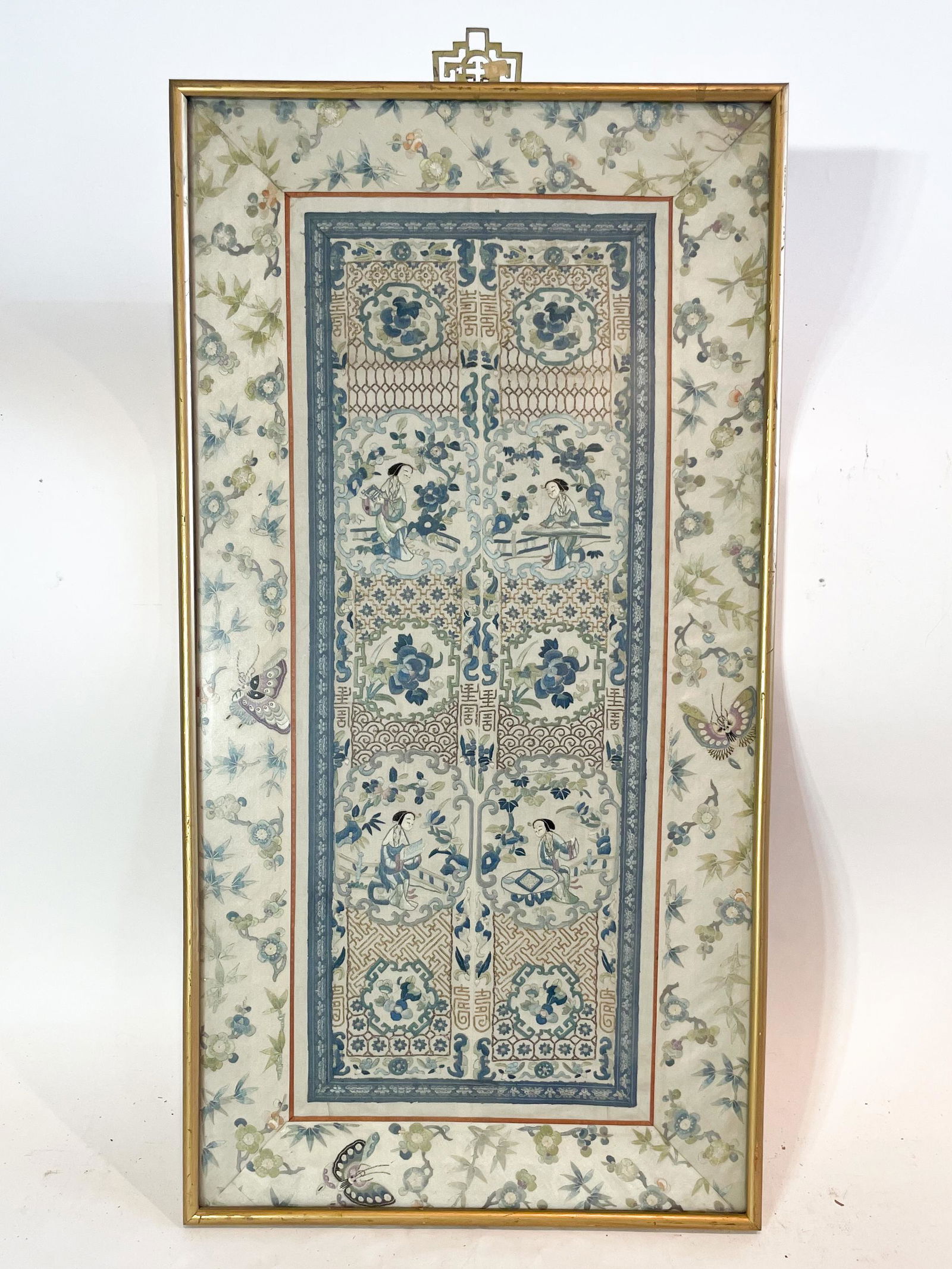 A Chinese Textile Embroidery of Garden Scenes (1 of 2)