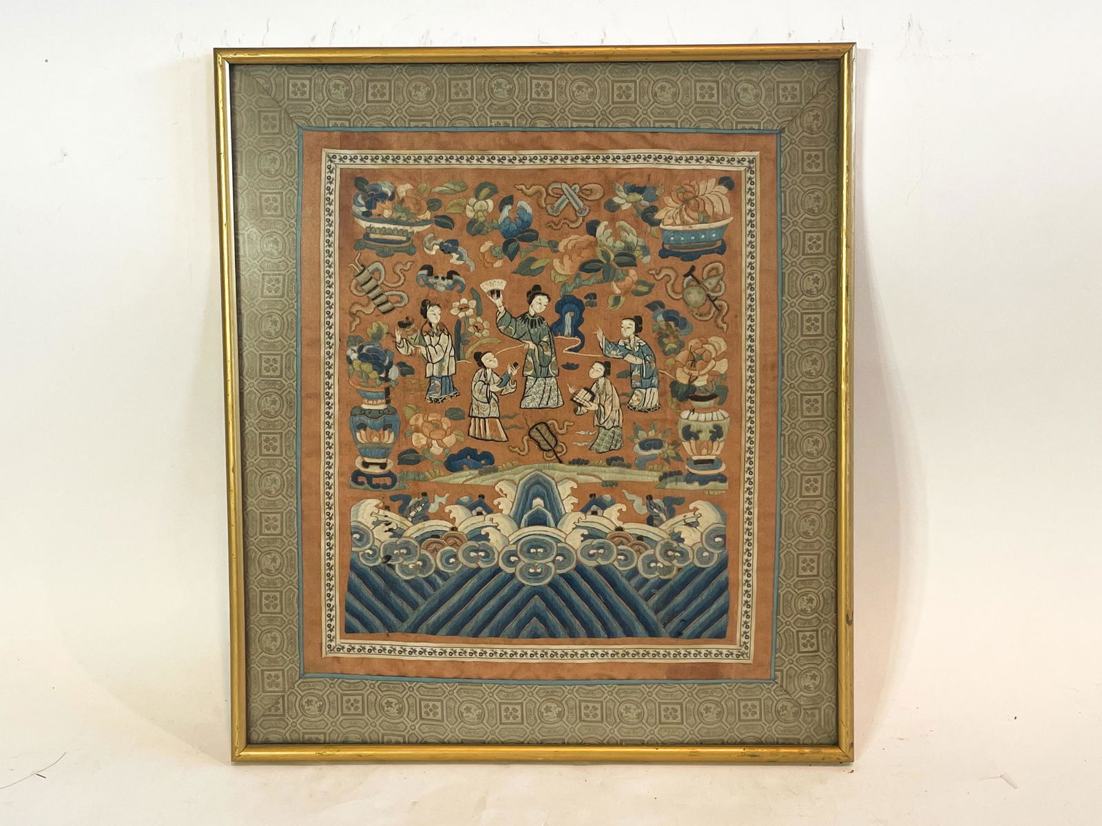 A Square Chinese Textile Embroidery (1 of 2)