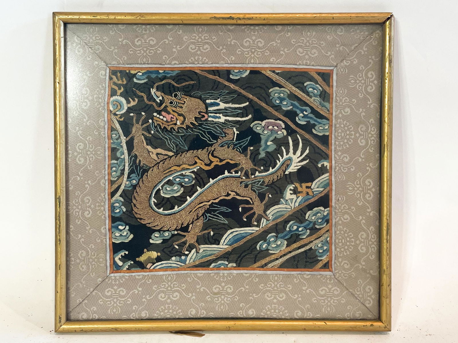 A Pair of 19th Century Chinese Dragon Textiles (1 of 4)