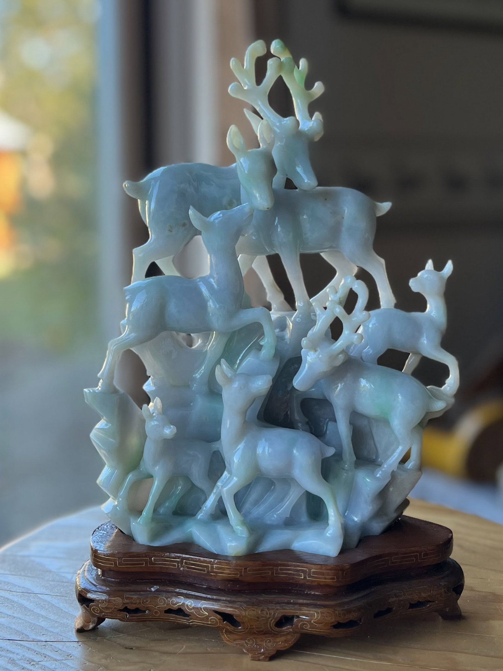 A Jadeite Carving of Deer: A Jadeite Carving of Deer. From an estate in Pineville, LA.