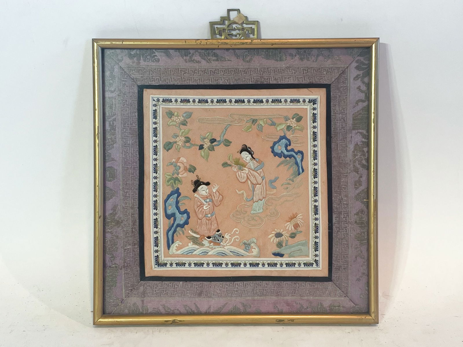 A Square Chinese Textile Embroidery (1 of 2)