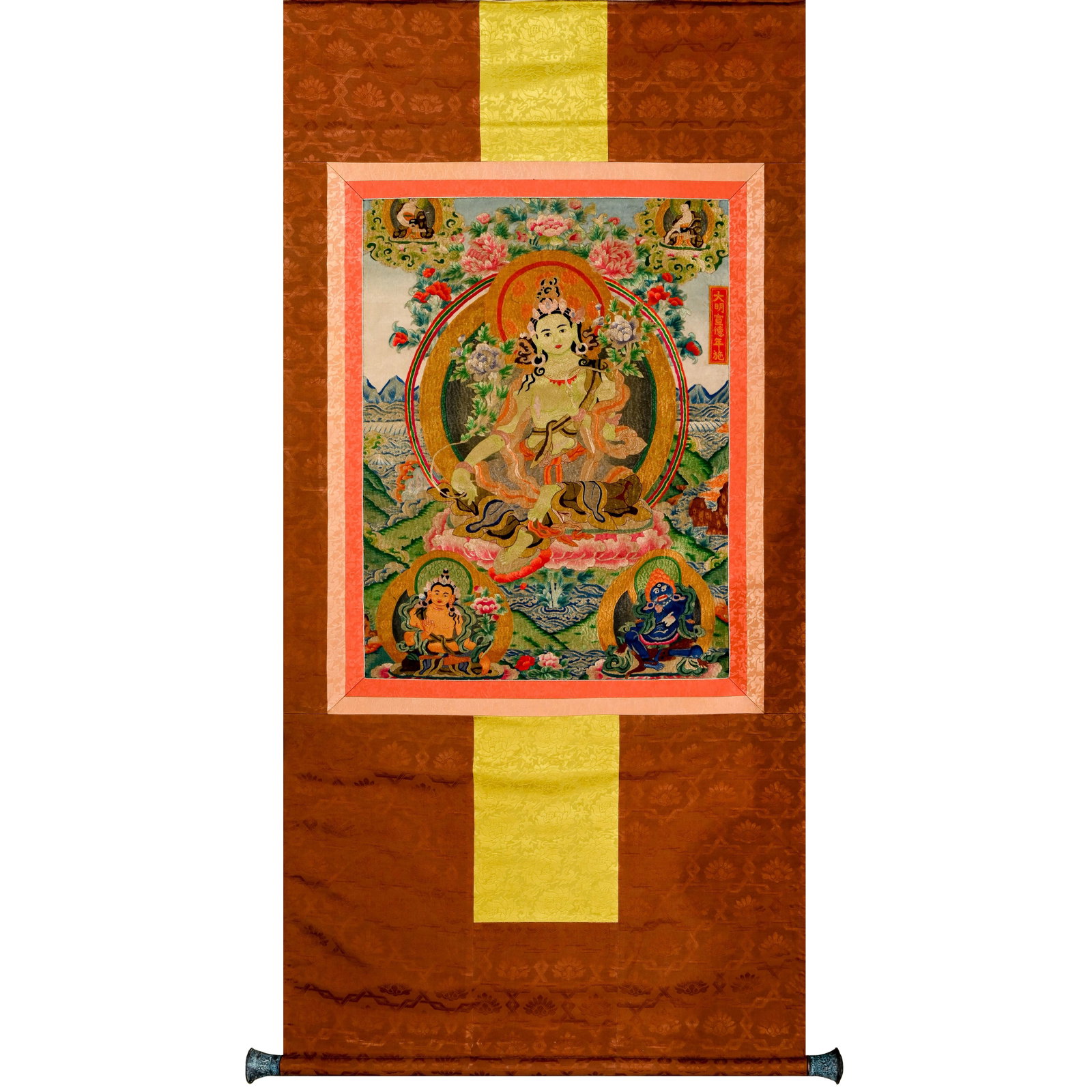 Ancient Chinese Woven / Embroidered Thangka: L. 160cm.W.86cm.